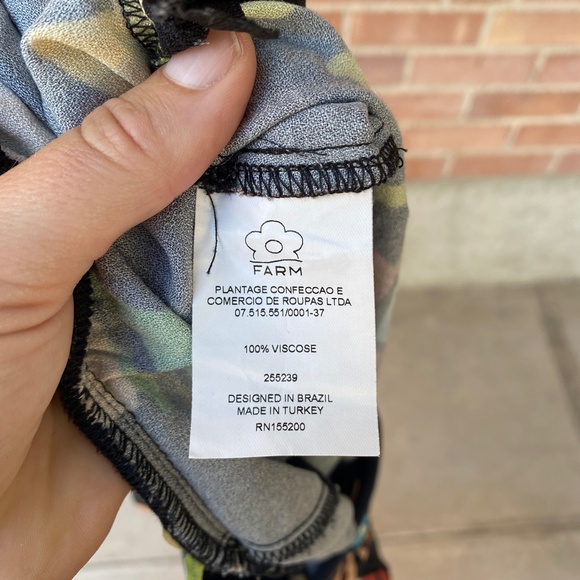 Farm Rio x Anthropologie Calla Flare High Rise Floral Black Pants Size M - Picture 9 of 9